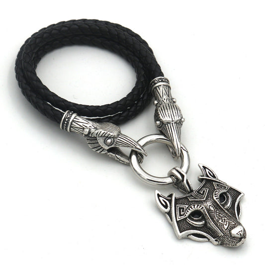 Legendary Viking Wolf Head Amulet Necklace - Men's Pendant by Planderful