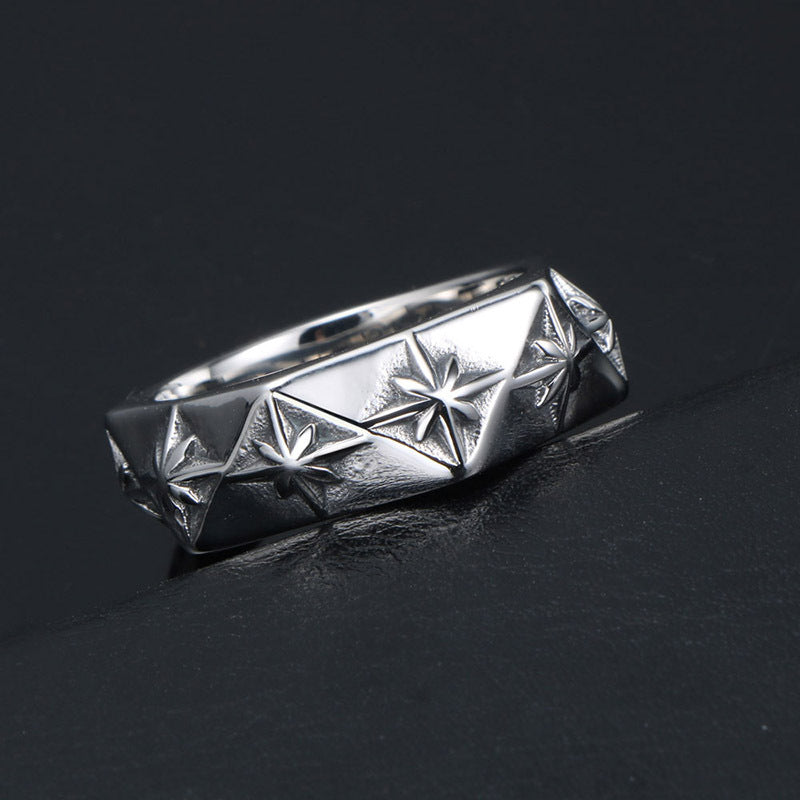 Titanium Steel Polygon 3D Ring - Hipster Nightclub Jewelry for Men