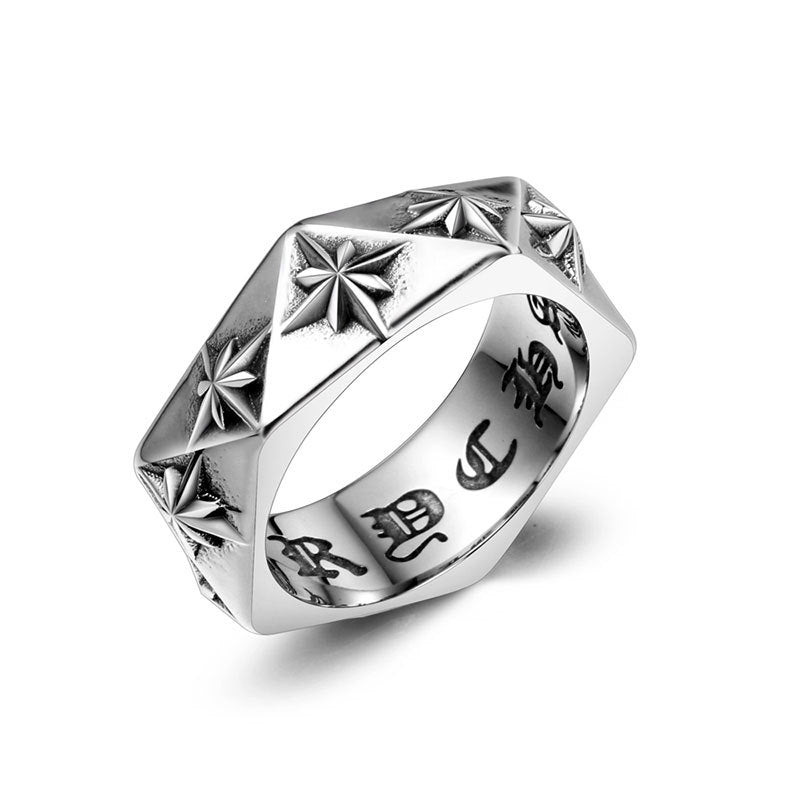 Titanium Steel Polygon 3D Ring - Hipster Nightclub Jewelry for Men