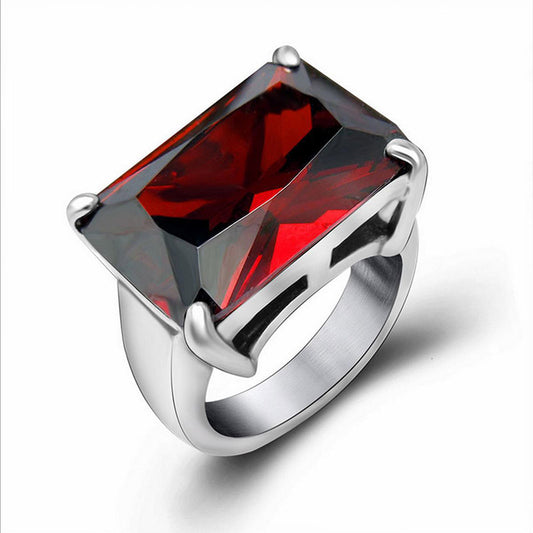 Trendy Zircon Queen Ring in Titanium Steel - Wholesale Fashion Jewelry