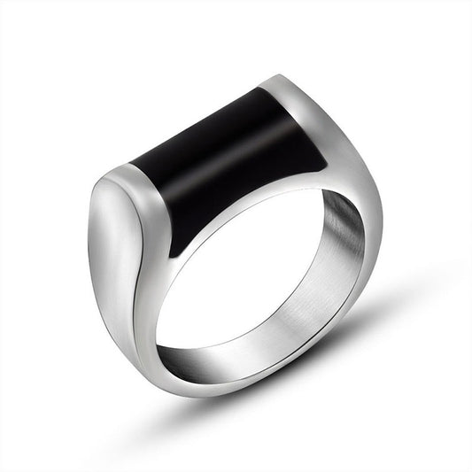 Personalized High-End Titanium Steel Epoxy Ring for Men and Women - European and American Style