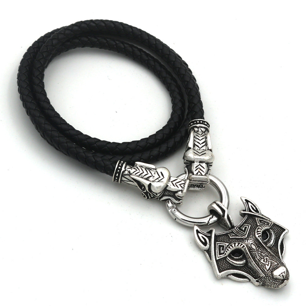 Legendary Viking Wolf Head Amulet Necklace - Men's Pendant by Planderful