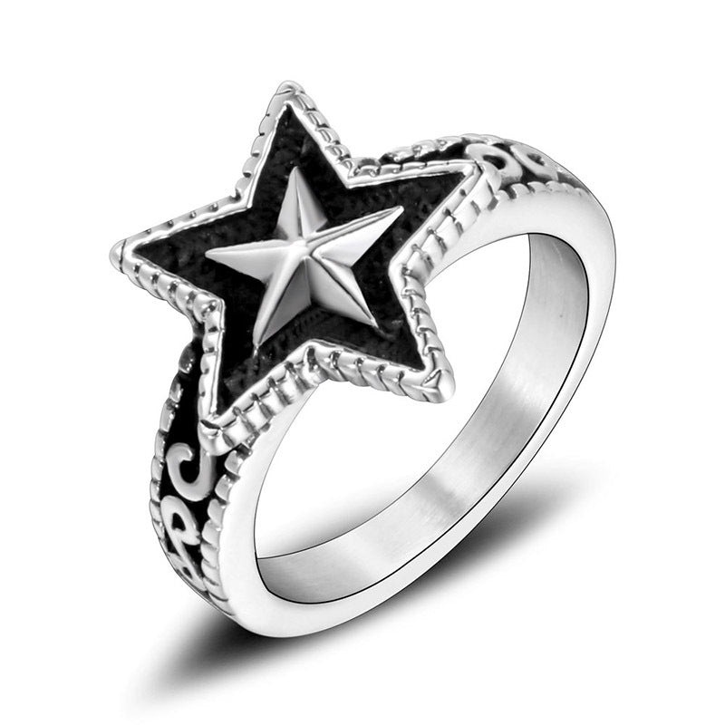 Titanium Steel Retro Ring Series, Personalized Trendy Men's Accessory