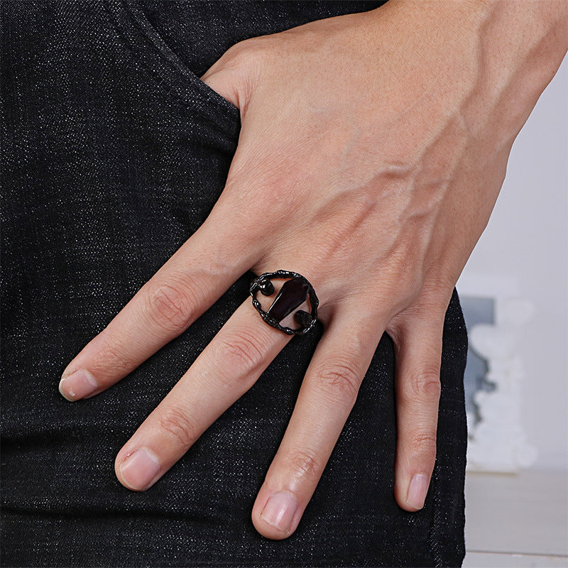 Punk Vampire Coffin Ring - Wholesale Vintage Gothic Stainless Steel Jewelry for Men