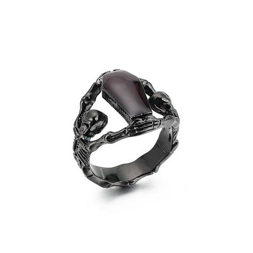 Punk Vampire Coffin Ring - Wholesale Vintage Gothic Stainless Steel Jewelry for Men