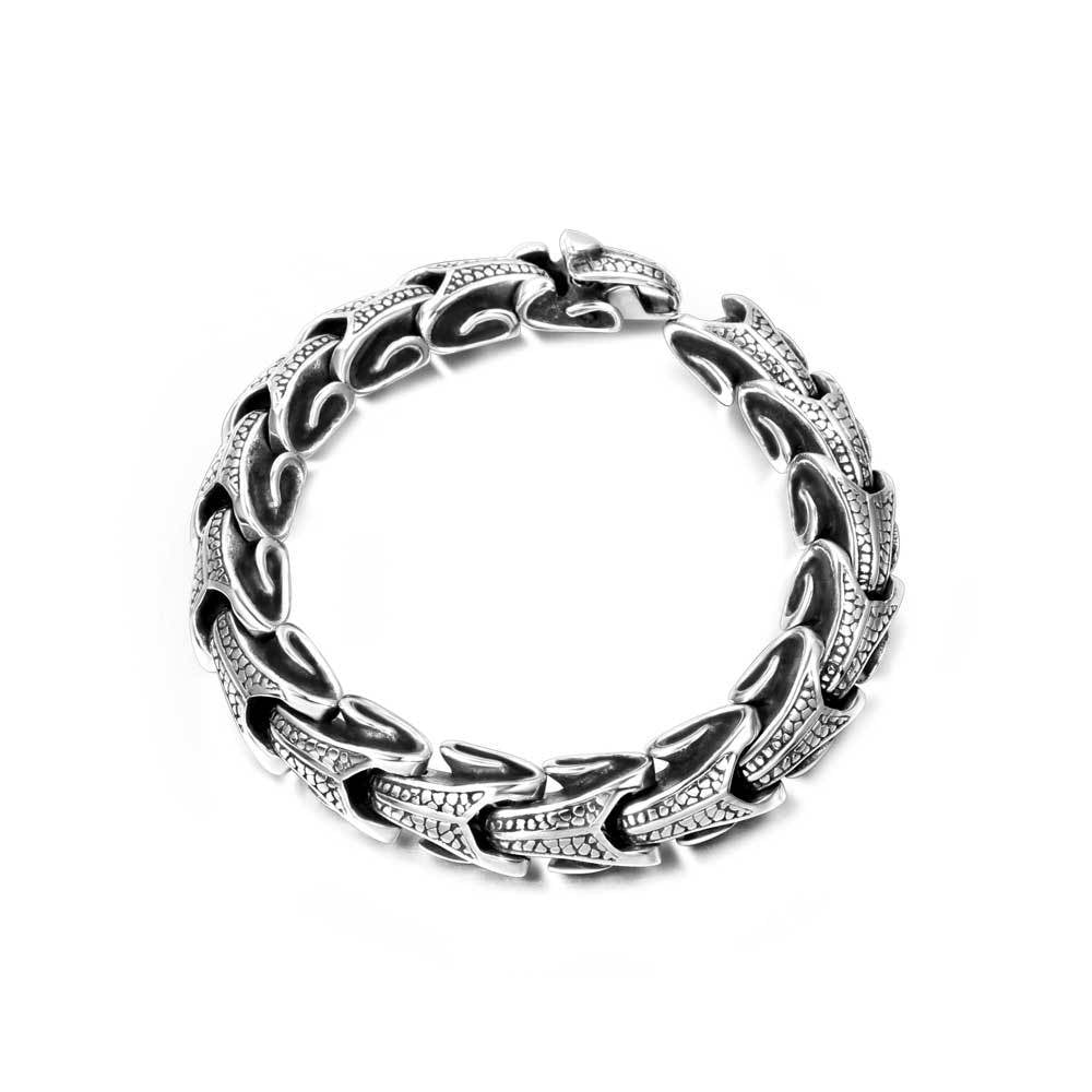 Titanium Steel Men's Scale Pattern Bracelet - Bold Punk Jewelry for the Modern Man