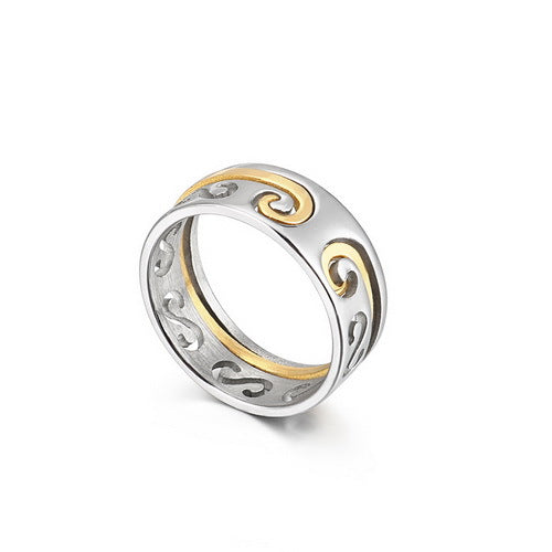 Couple's Golden Hoop Stick Ring - Two-in-One Journey to the West Design for Men