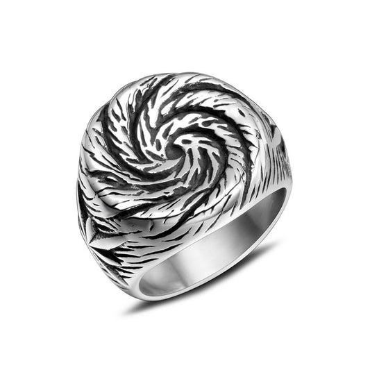 Titanium Steel Punk Mushroom Nail Ring for Men - Lollipop Design in European and American Style