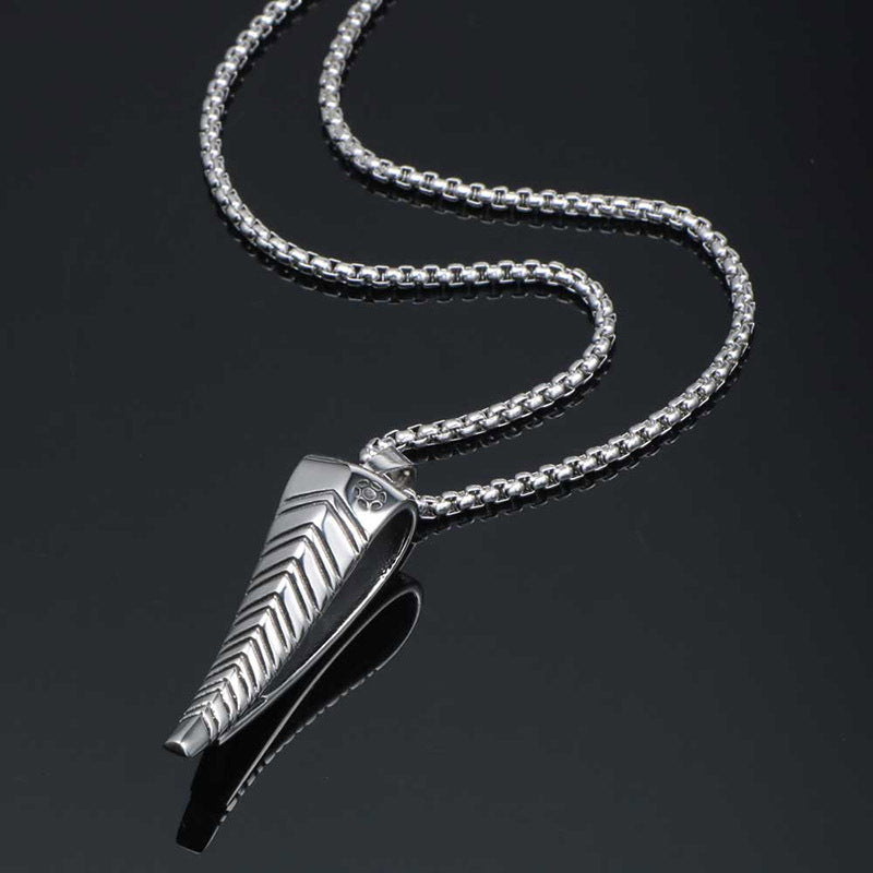 Stylish Men's Titanium Steel Antelope Horn Pendant Necklace - Punk Fashion Whistle Design