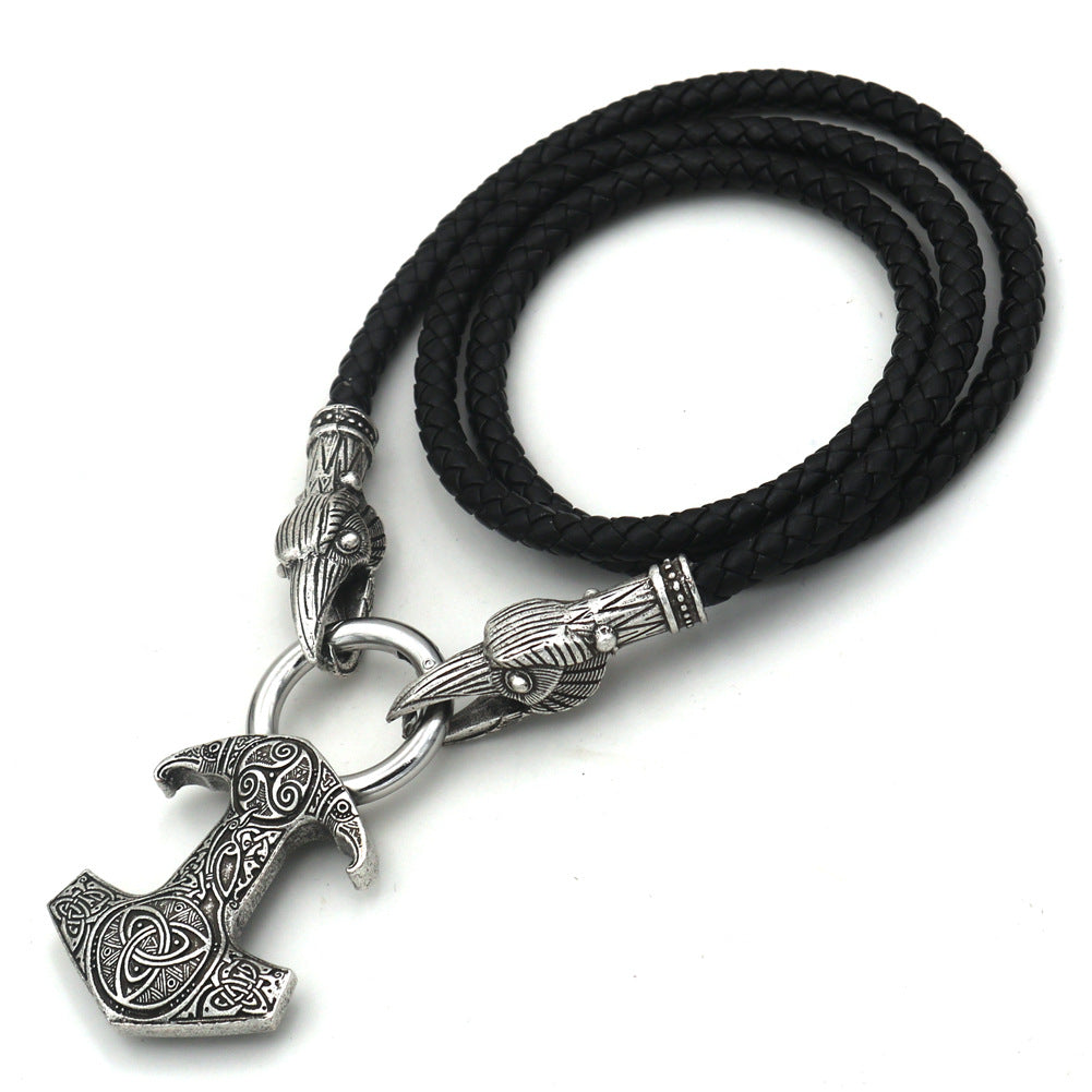 Viking Crow Norse Legacy Men's Metal Necklace - Factory Direct Wholesale