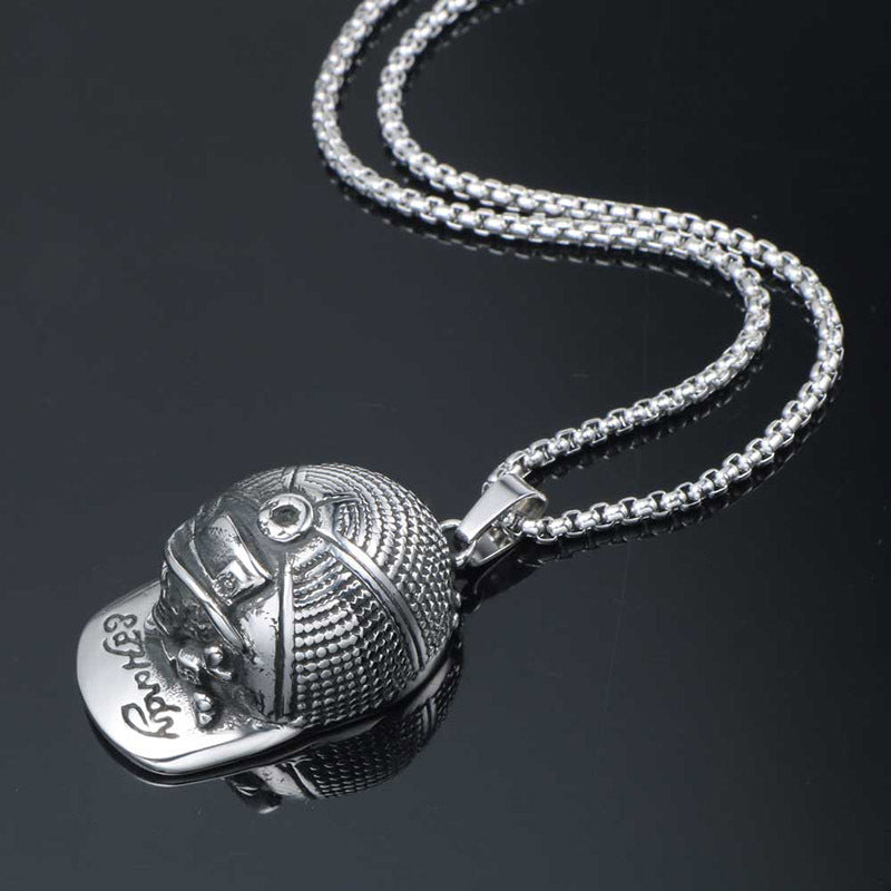 Hip Hop Skull Pendant Necklace for Men - European and American Style Baseball Cap Design