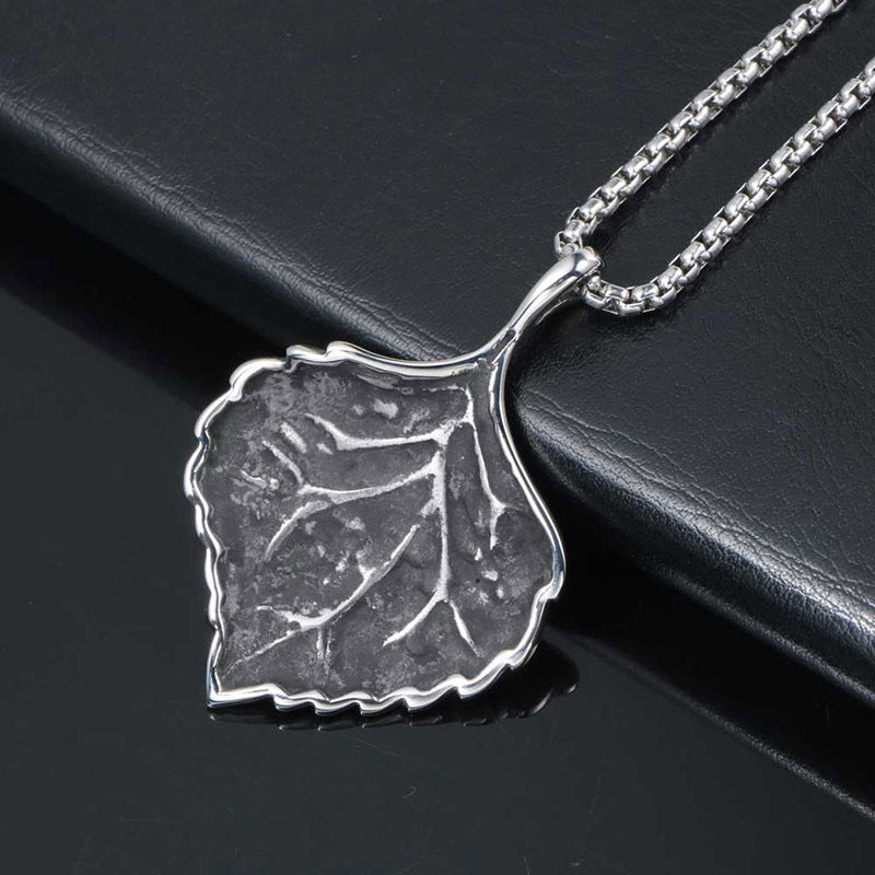 Stylish Leaf of Life Pendant Necklace for Men - Trendy Japanese and Korean Fashion Commemorative Gift