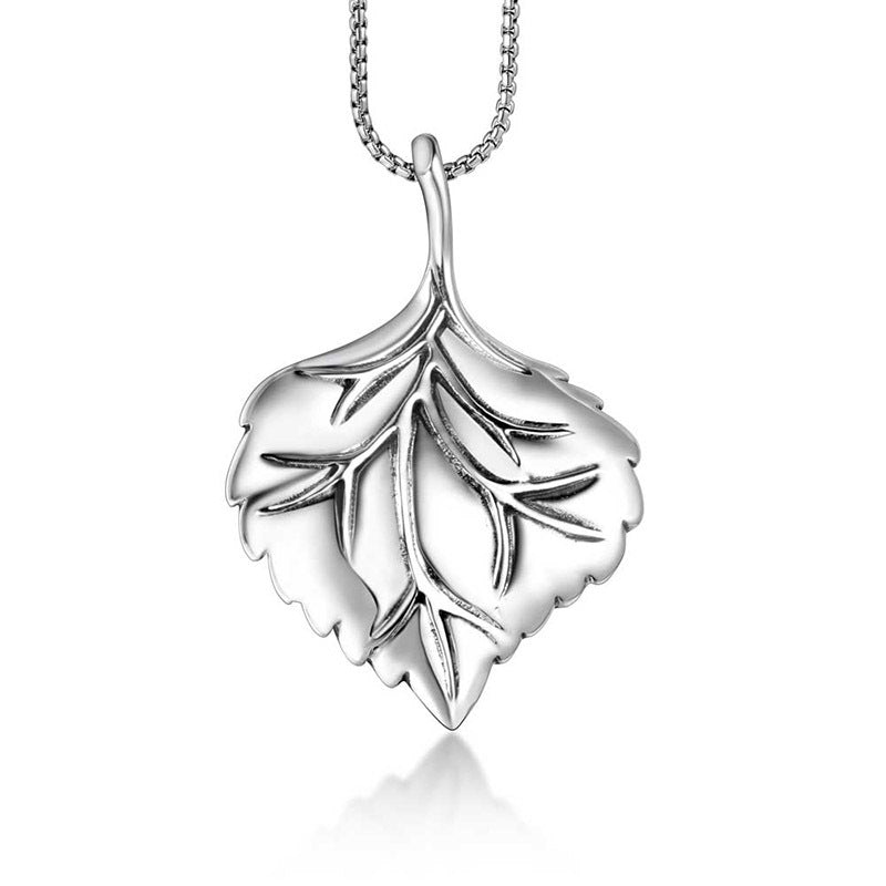 Stylish Leaf of Life Pendant Necklace for Men - Trendy Japanese and Korean Fashion Commemorative Gift