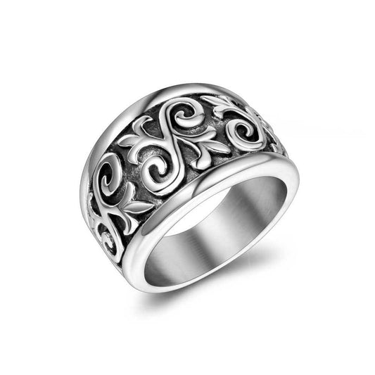 Personalized Retro Titanium Steel Ring for Men - Trendy Rock Style Nightclub Jewelry