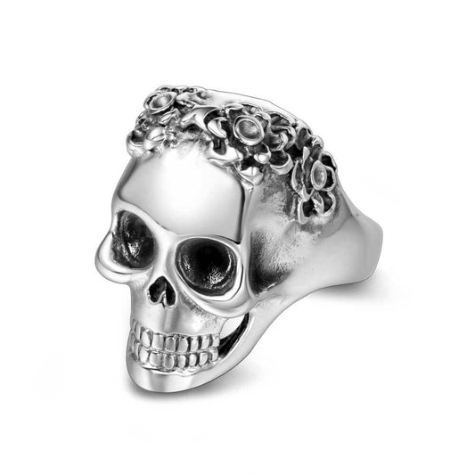 Customizable Skull Ring for Men, Bold Titanium Steel Punk Rock Jewelry, Index Finger Statement Piece Size 7-12