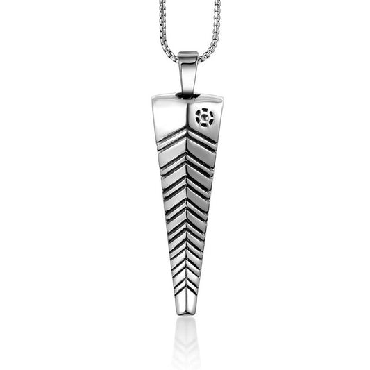 Stylish Men's Titanium Steel Antelope Horn Pendant Necklace - Punk Fashion Whistle Design