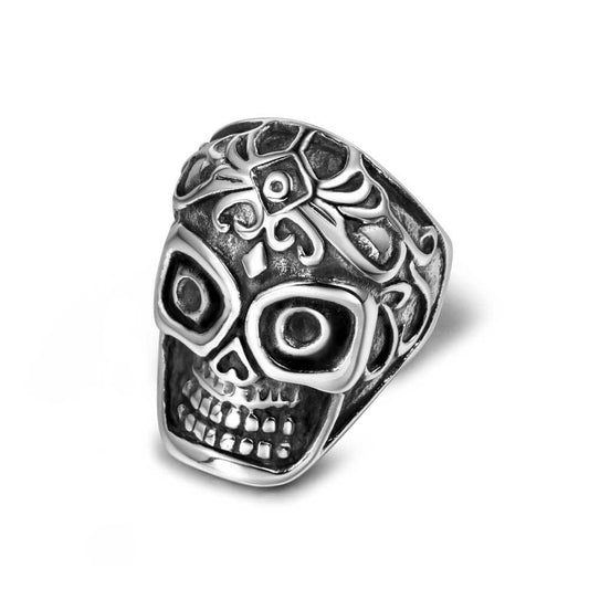 Vintage-Inspired Titanium Steel Skull Ring for Men - Unique Design and Personalized Style