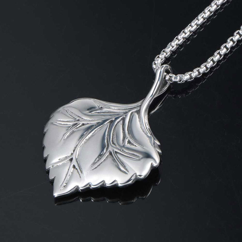 Stylish Leaf of Life Pendant Necklace for Men - Trendy Japanese and Korean Fashion Commemorative Gift