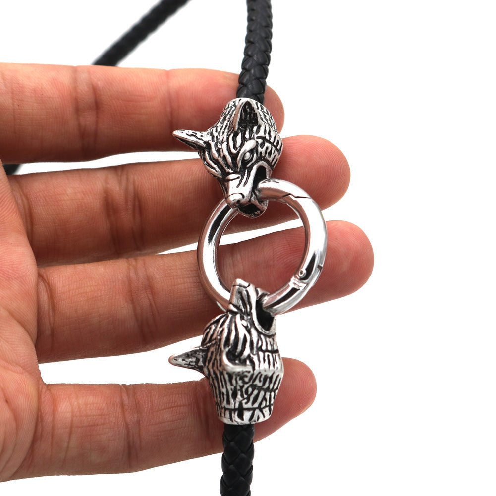 Viking Wolf Head Necklace - Mythical Amulet Pendant for Men