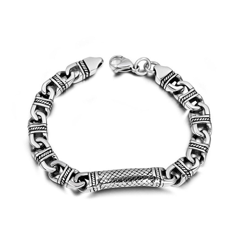 Stainless Steel Totem Warrior Bracelet for Men - European Punk Style