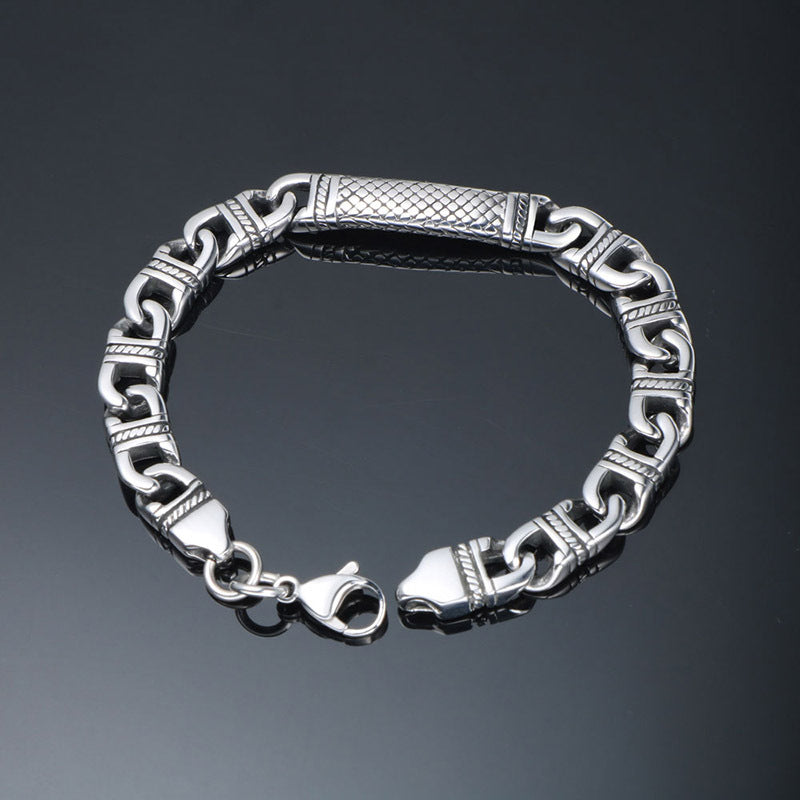 Stainless Steel Totem Warrior Bracelet for Men - European Punk Style