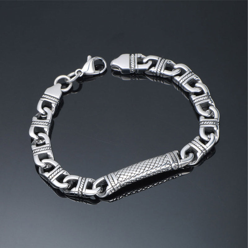 Stainless Steel Totem Warrior Bracelet for Men - European Punk Style