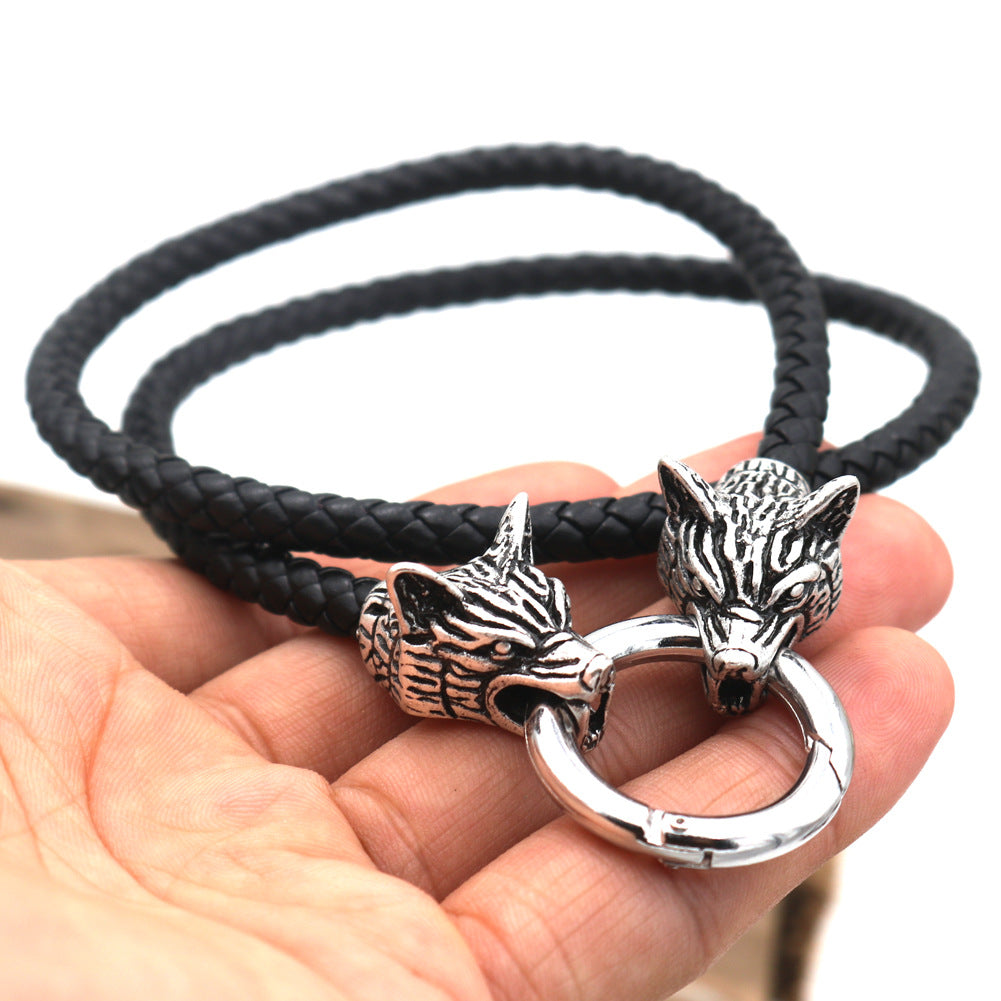 Viking Wolf Head Necklace - Mythical Amulet Pendant for Men