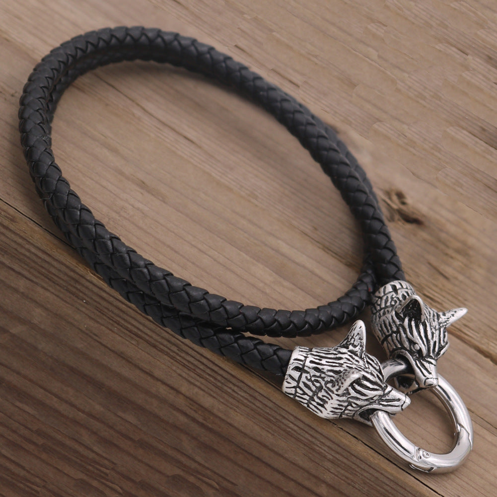 Viking Wolf Head Necklace - Mythical Amulet Pendant for Men