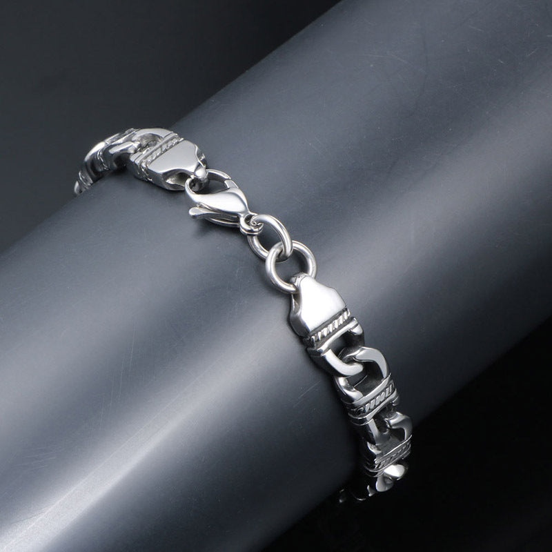 Stainless Steel Totem Warrior Bracelet for Men - European Punk Style