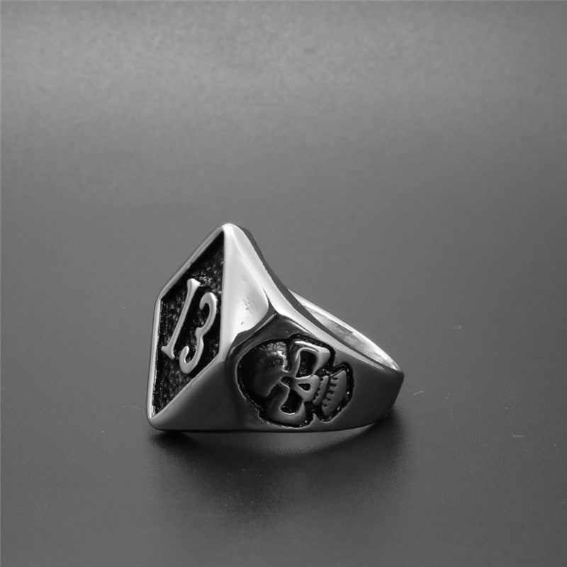 Titanium Steel Skull Ring for Men - Retro Trendy Ghost Head Design, Perfect Holiday Gift