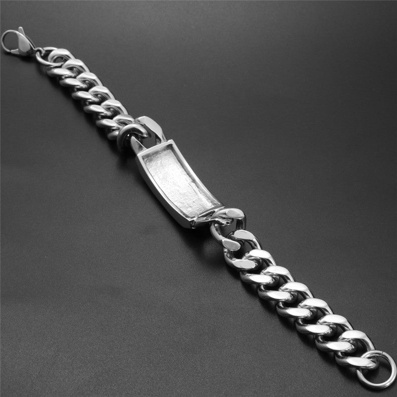 Men's Unique Titanium Steel Floral Bracelet - Rugged Casting Accessory with Hot Wheels Inspiration