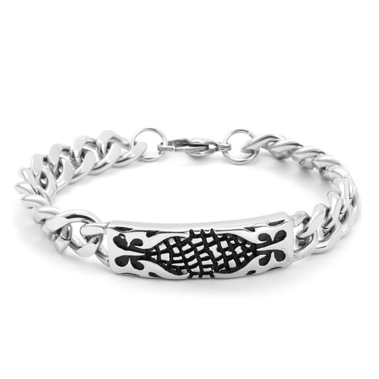 Bold Titanium Steel Punk Bracelet for Men - Distinctive Rugged Stainless Steel Accessory