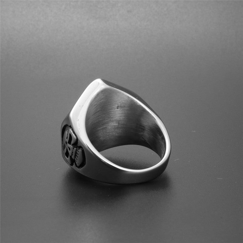 Titanium Steel Skull Ring for Men - Retro Trendy Ghost Head Design, Perfect Holiday Gift