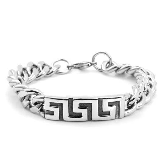 Titanium Steel Great Wall Bracelet for Men - Punk Style Stainless Steel Accessory