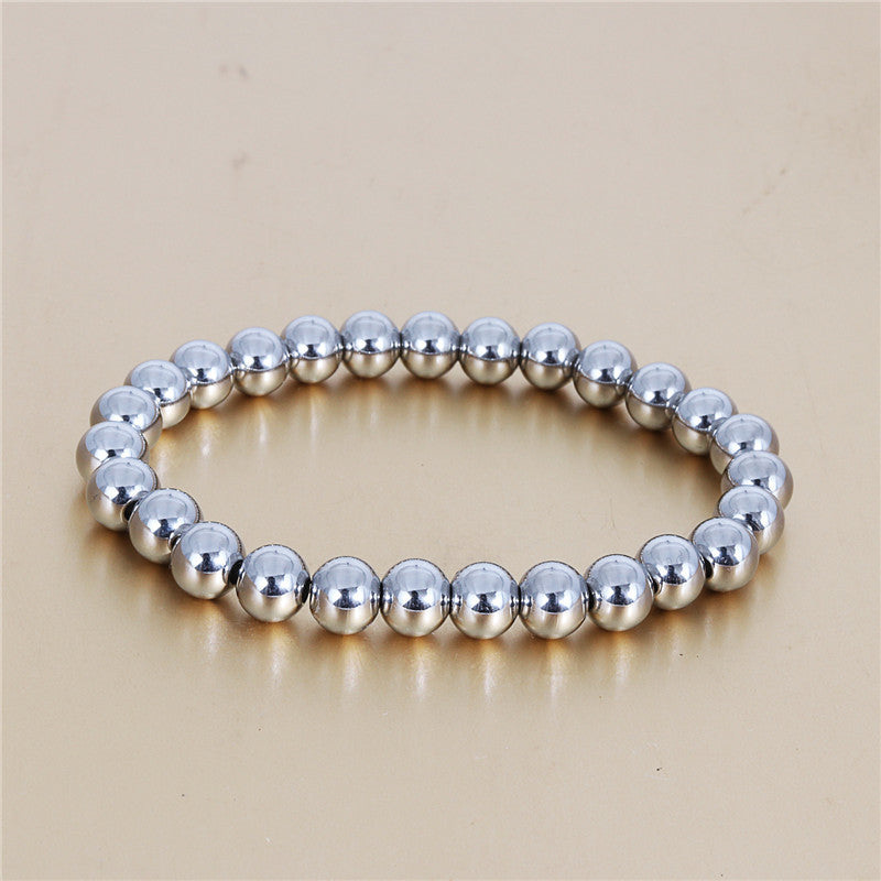 Titanium Steel Bead Bracelet - Fashion-Forward Elegance for Modern Girls