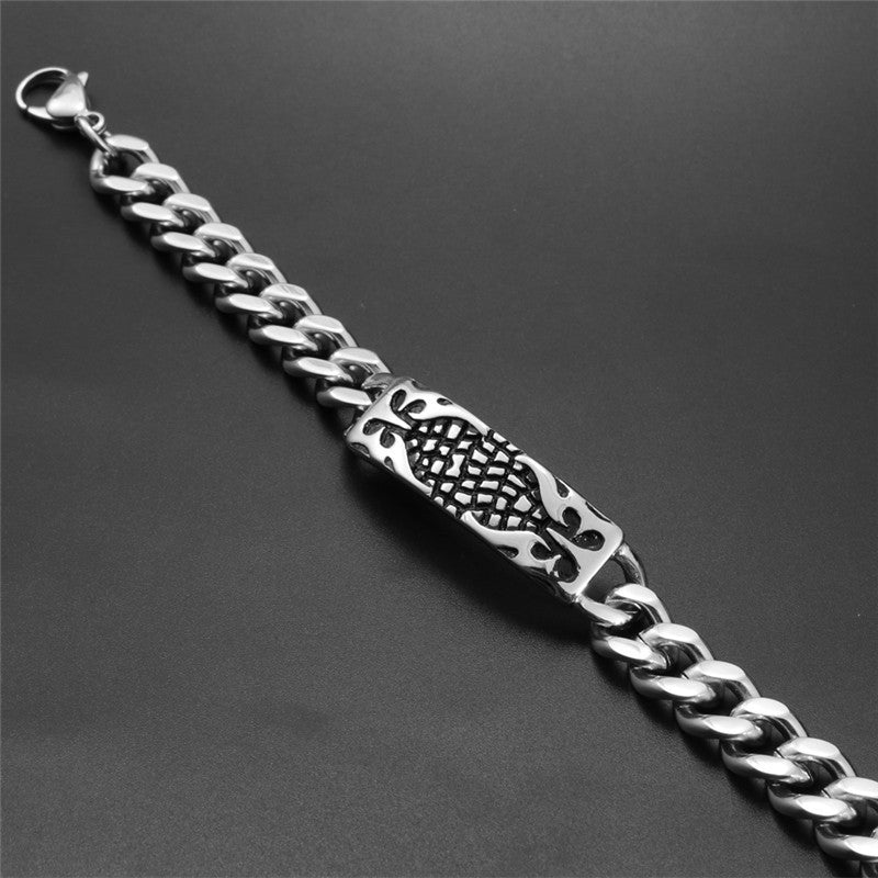 Bold Titanium Steel Punk Bracelet for Men - Distinctive Rugged Stainless Steel Accessory