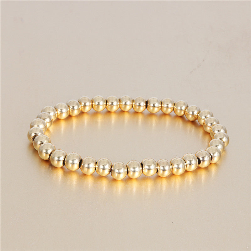 Titanium Steel Bead Bracelet - Fashion-Forward Elegance for Modern Girls