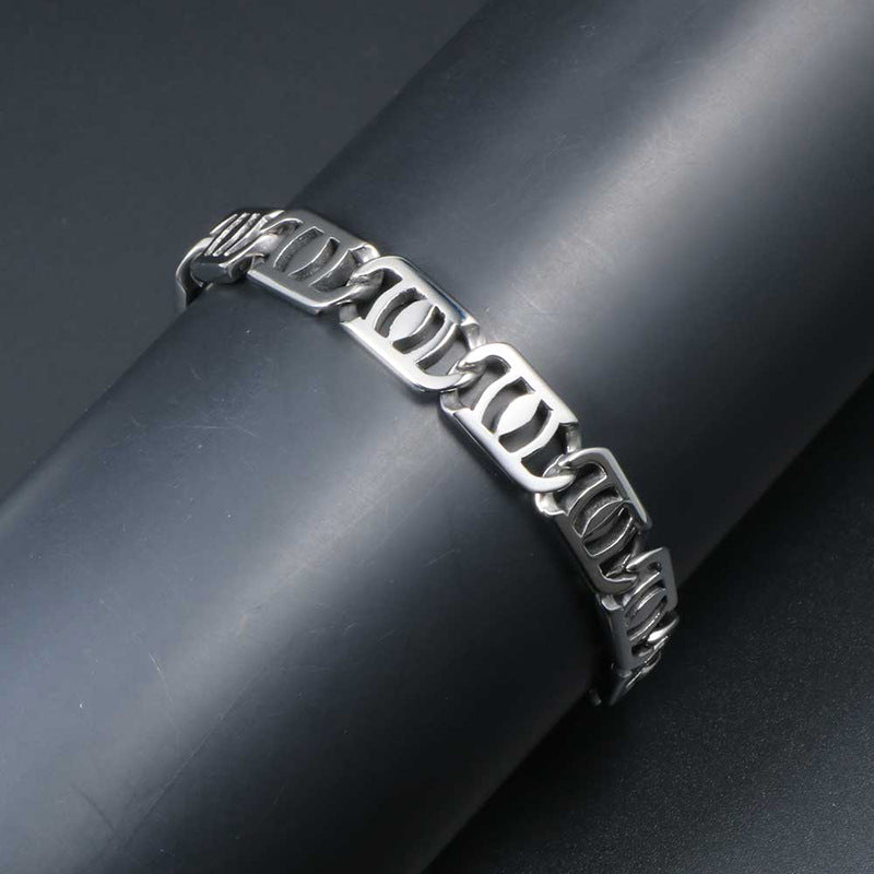 Personalized Titanium Steel Hipster Bracelet - Stylish Men's Hip-Hop Accessory