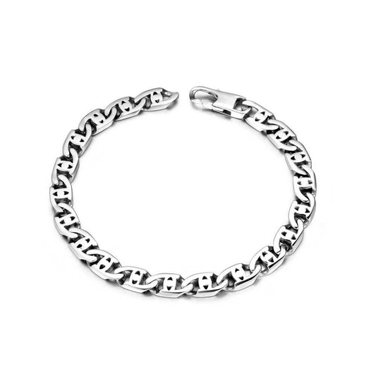 Men's Punk-Inspired Titanium Steel Bracelet - Stylish & Durable Accessory