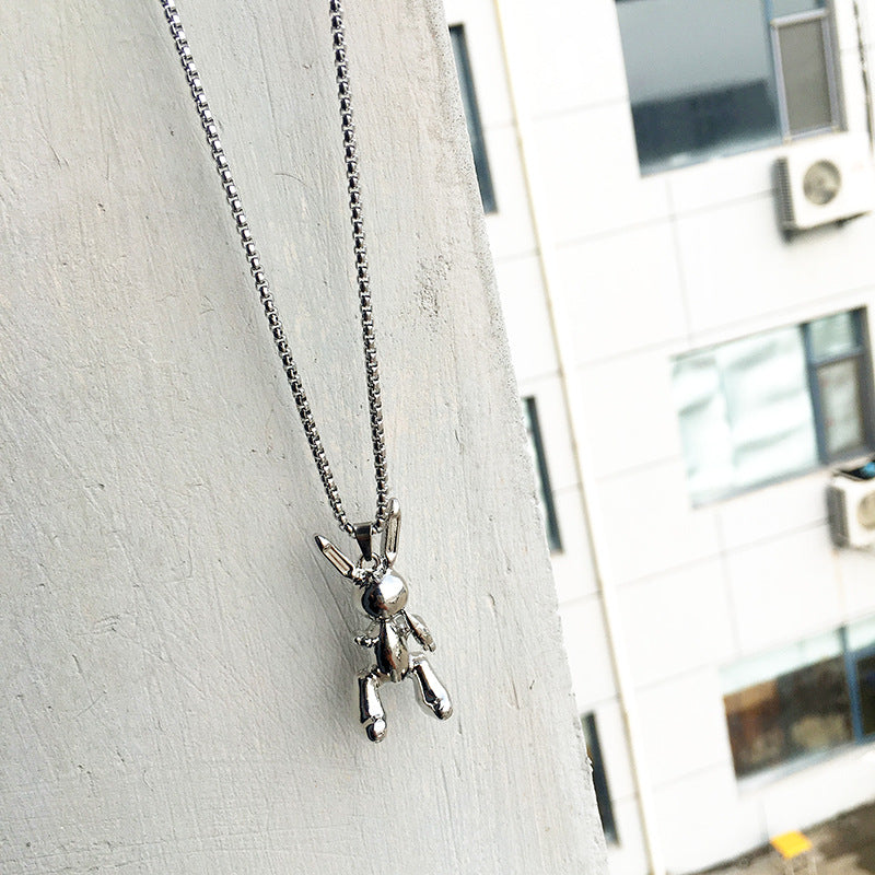 Bunny Stainless Steel Chain Necklace with Hip-Hop Vibe