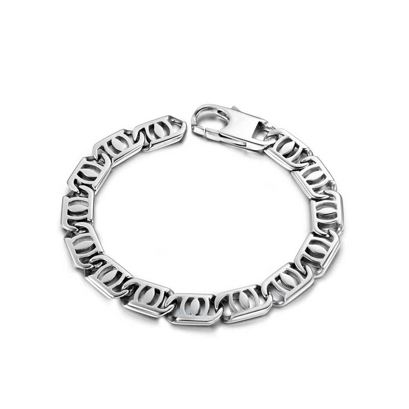 Personalized Titanium Steel Hipster Bracelet - Stylish Men's Hip-Hop Accessory