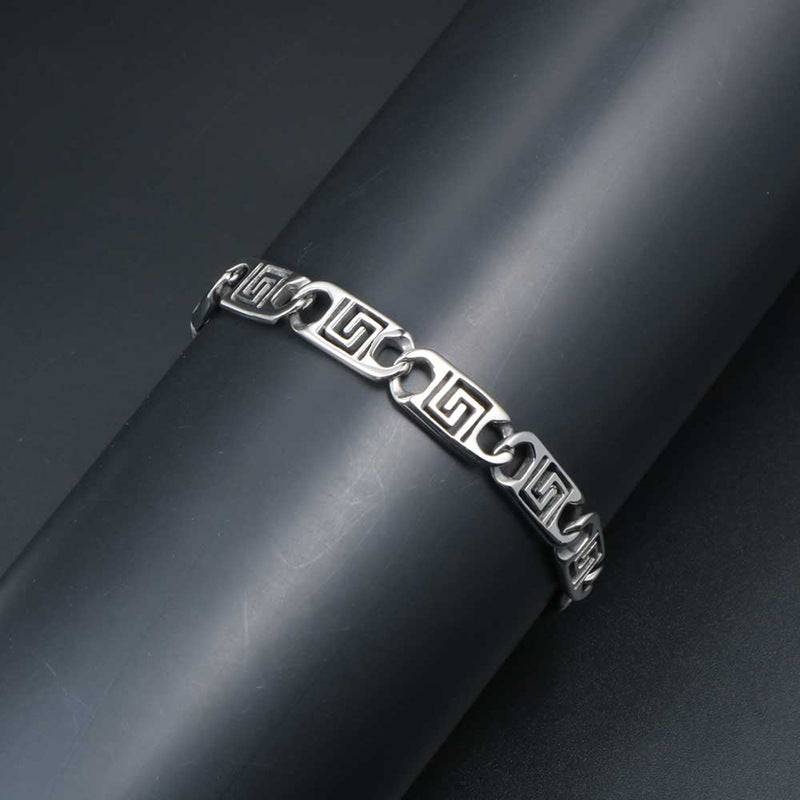 Bold Great Wall Design Titanium Steel Bracelet for Men - Trendsetting Japanese and Korean Nightlife Jewelry