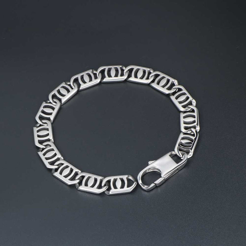 Personalized Titanium Steel Hipster Bracelet - Stylish Men's Hip-Hop Accessory