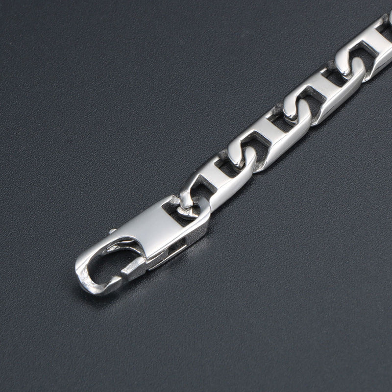 Personalized Glossy Men's Hip-Hop Bracelet - Trendy Cross-Border Locomotive Chain Accessory