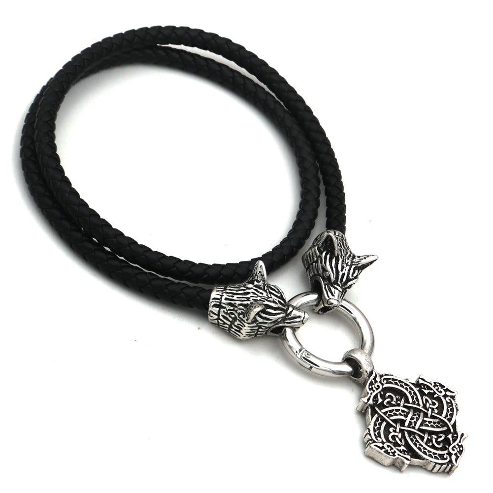 Viking Wolf Amulet Necklace - Norse Legacy Collection