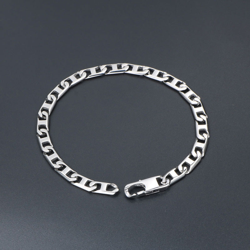 Personalized Glossy Men's Hip-Hop Bracelet - Trendy Cross-Border Locomotive Chain Accessory