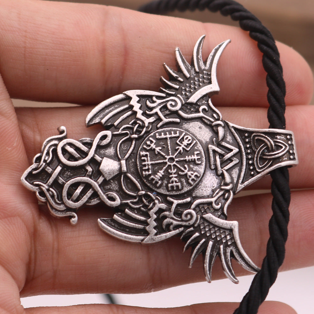 Viking Pirate Odin Rune Alloy Necklace Pendant for Men - Nordic Legend Collection