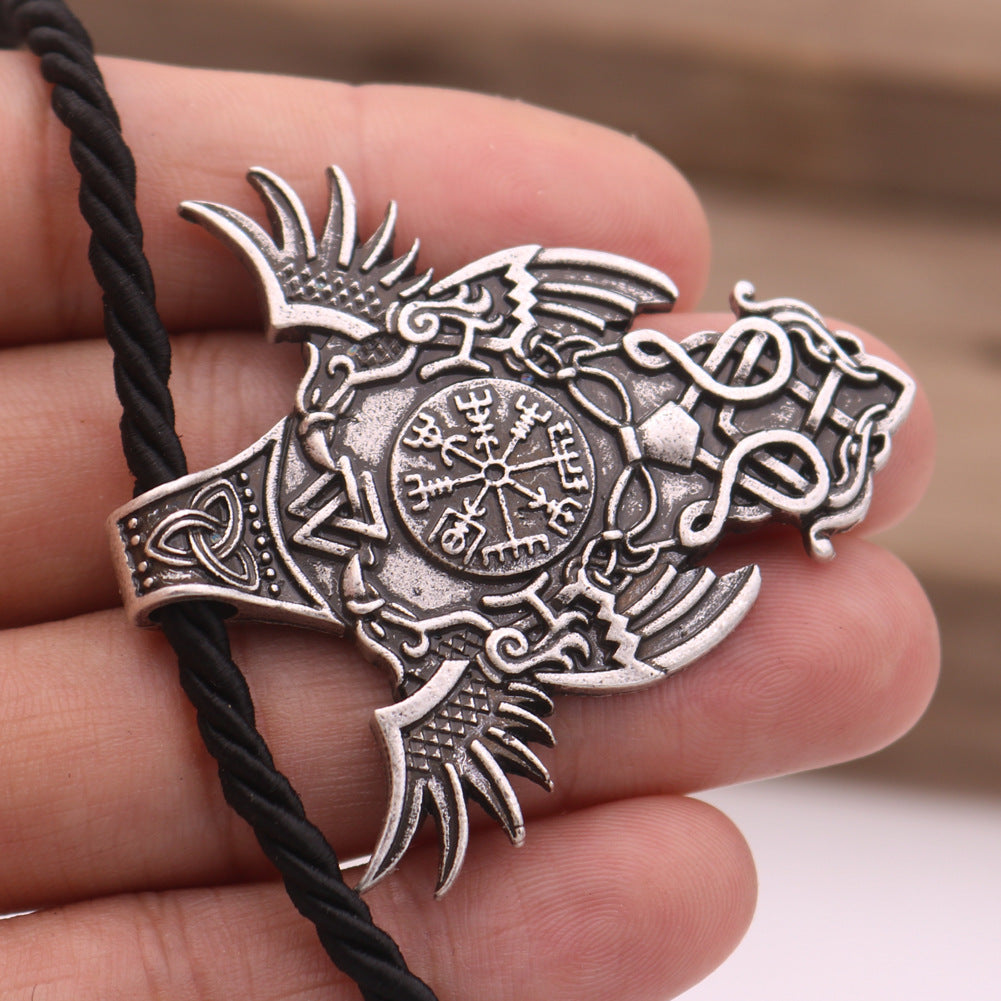 Viking Pirate Odin Rune Alloy Necklace Pendant for Men - Nordic Legend Collection