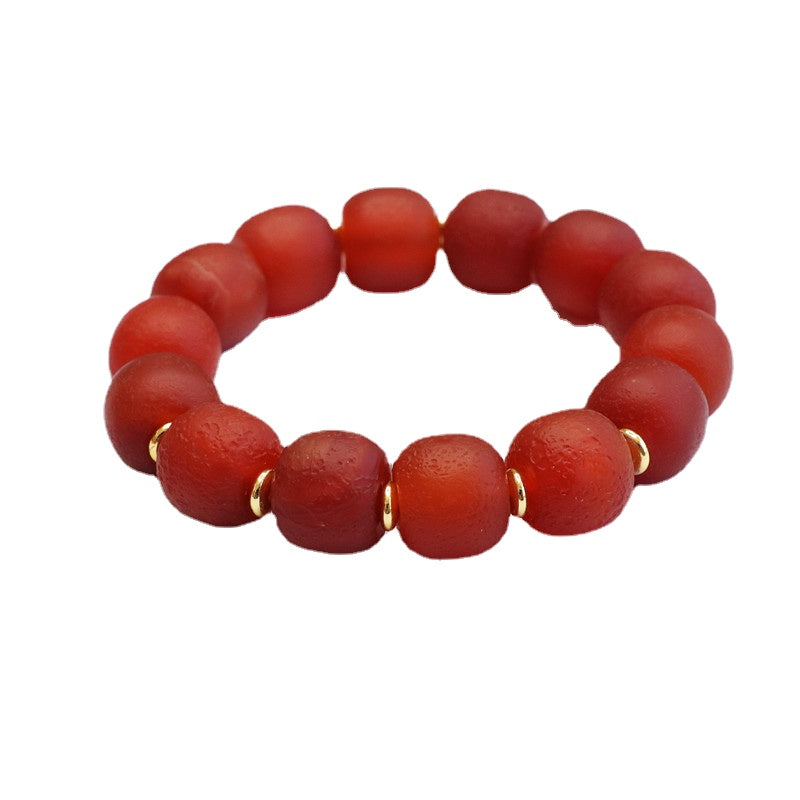 Fortune's Favor Sterling Silver Red Agate Bracelet