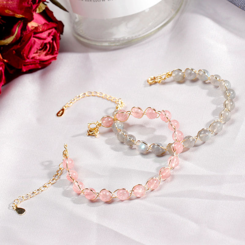 Fortune's Favor Handcrafted Bracelet with Crystal and Moonlight Stone for Women